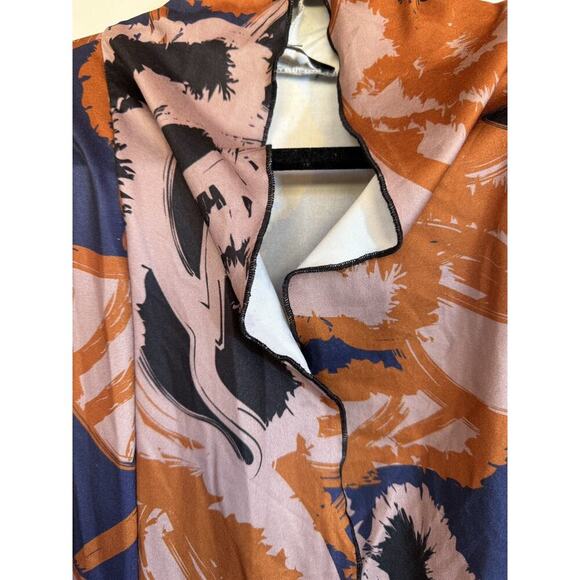 Women’s Print V-neck Open Front Cardigan Casual Print Long Sleeve Sz M - Picture 4 of 10